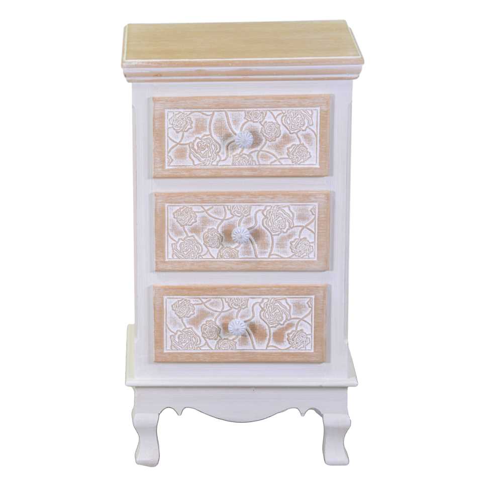 Mobiletto legno andorra 3 cassetti cm37x30h68