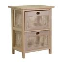 Mobiletto legno cassettiera naturale rettangolare  cm 39 x 27,5 x h50