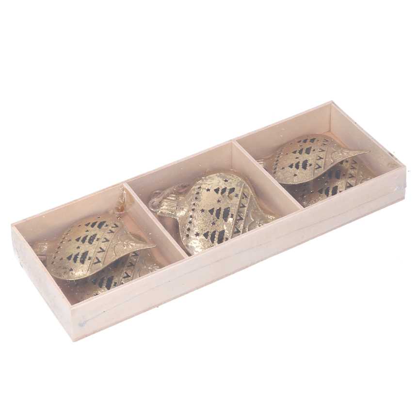 Addobbo metallo confezione 6pz oro cm22x8h2,5