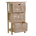 Mobiletto legno kate 3 cassetti naturale rettangolare cm 39,5 x 27 x h72