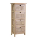 Mobiletto legno kate 4 cassetti naturale rettangolare  cm 39,5 x 27,5 x h 92,5