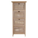 Mobiletto legno kate 4 cassetti naturale rettangolare  cm 39,5 x 27,5 x h 92,5