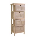 Mobiletto legno kate 4 cassetti naturale rettangolare  cm 39,5 x 27,5 x h 92,5