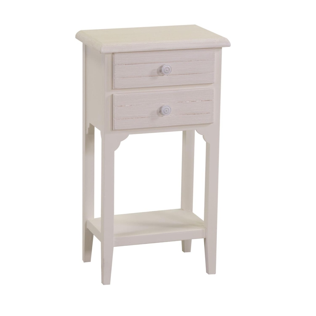 Nuremberg wooden cabinet 2 drawers +1 cream top cm37x26h70