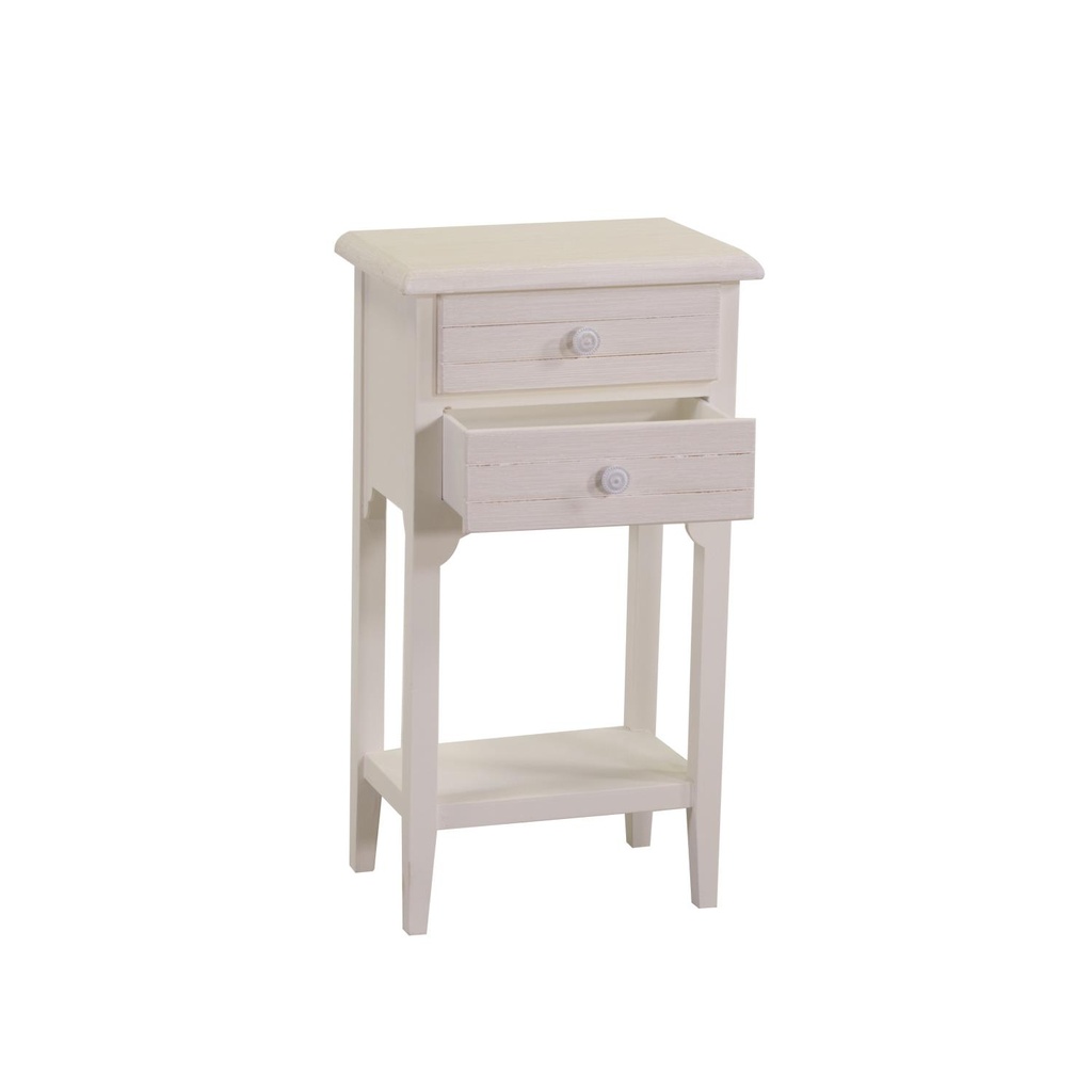 Nuremberg wooden cabinet 2 drawers +1 cream top cm37x26h70