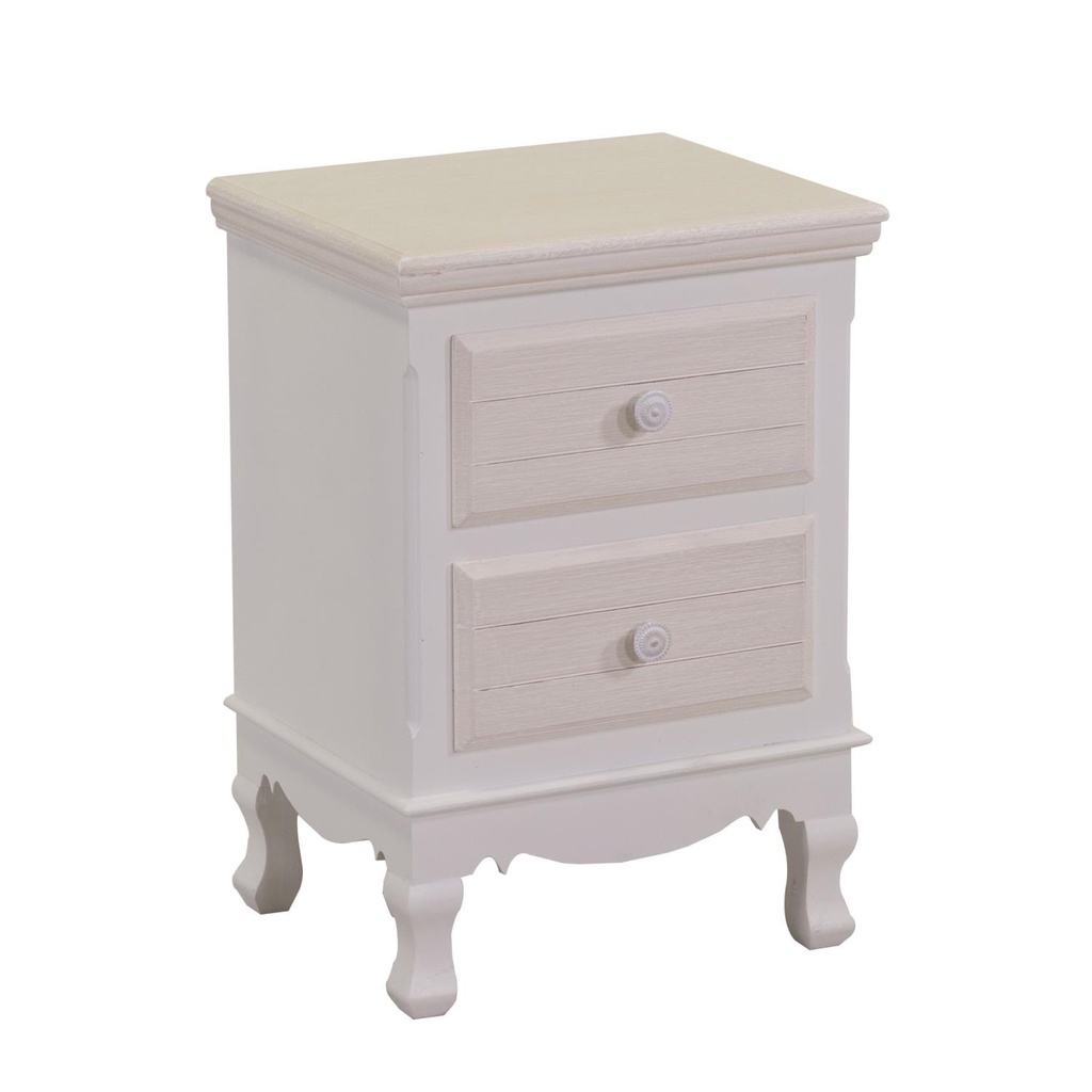 Nuremberg wooden cabinet 2 cream drawers cm37x30h54