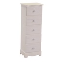 Mobiletto legno norimberga 5 cassetti crema 29x23h81 cm