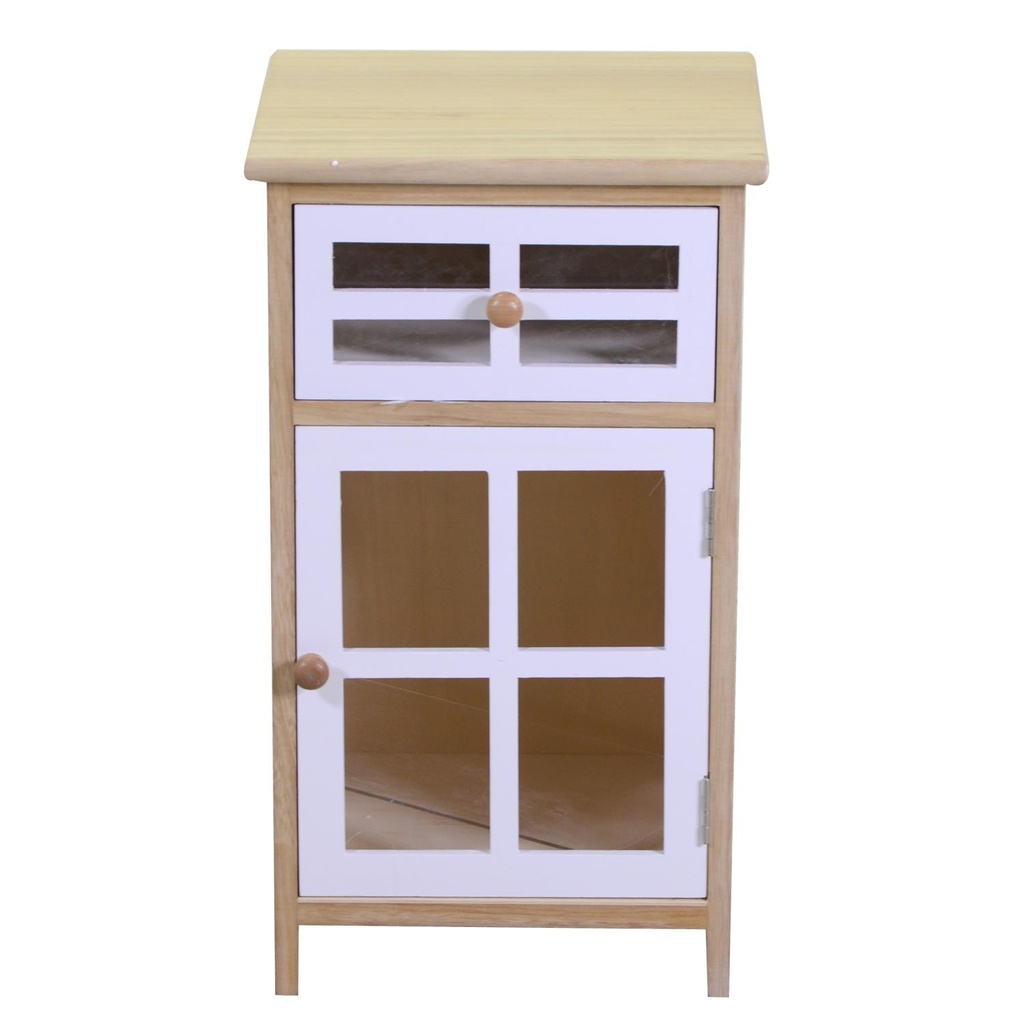 Mobiletto naomi 1 anta + 1 cassetto naturale rettangolare cm33x30h57,5