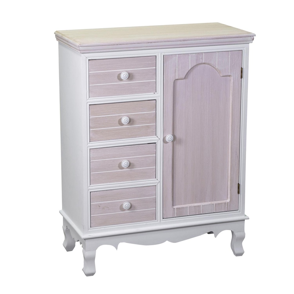 Nuremberg cabinet 1 door + 4 drawers cm66x32h86