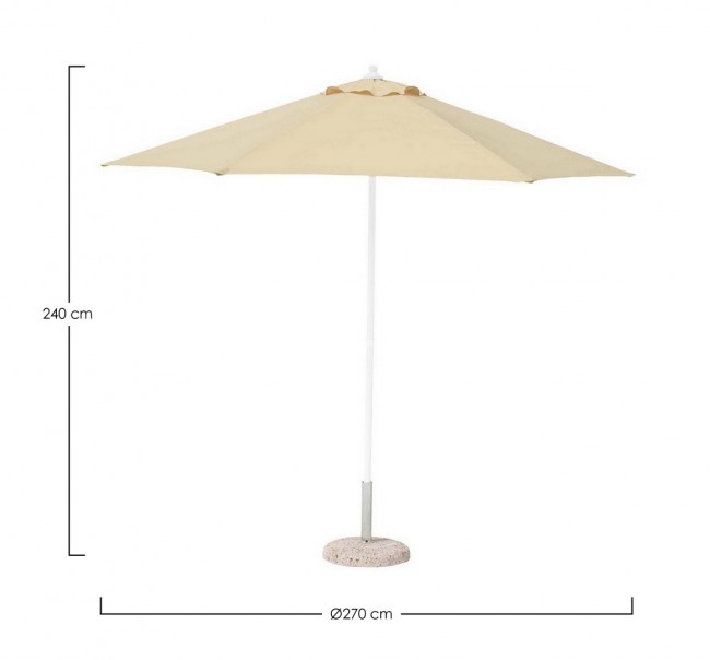 Ombrellone Delfi Beige diametro 270xh240 cm