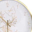Orologio alluminio farfalle bianco tondo cm ø31,6h4,9