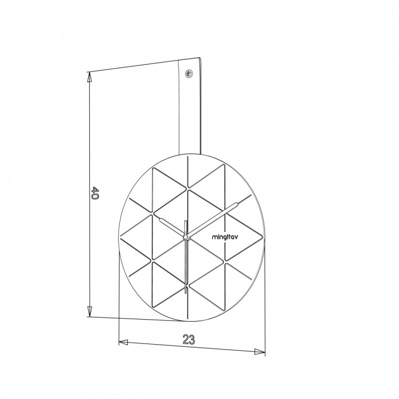 Orologio da parete design moderno  cm 23x40 h