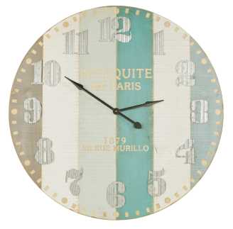 Orologio legno bianco azzurro Øcm 113,5 x 6