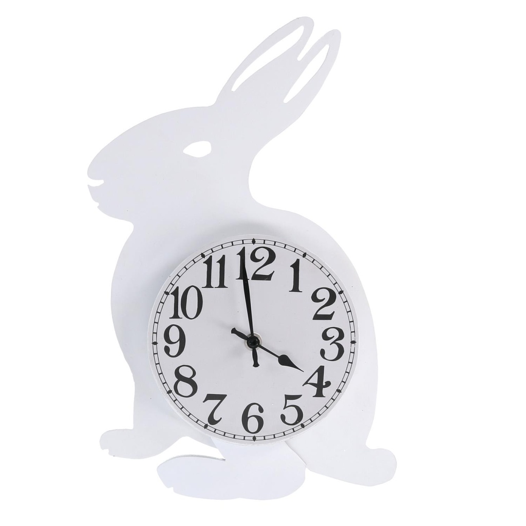 Rabbit wooden clock with white pendulum cm38x24x5