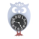 Owl wooden clock with white pendulum cm31x23,5x6
