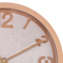 Orologio plastica effetto legno e tessuto naturale tondo cm ø31h4