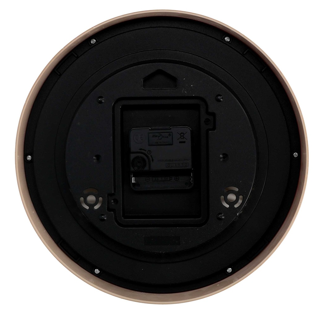 Orologio plastica effetto legno naturale tondo cm ø25,7h4,2