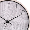Orologio plastica foglie beige tondo cmø32h4,8