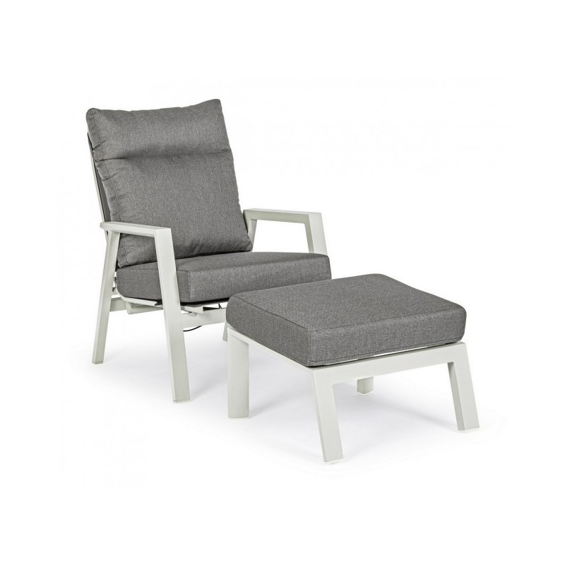 Ottoman in alluminio con cuscino Kledi lunar