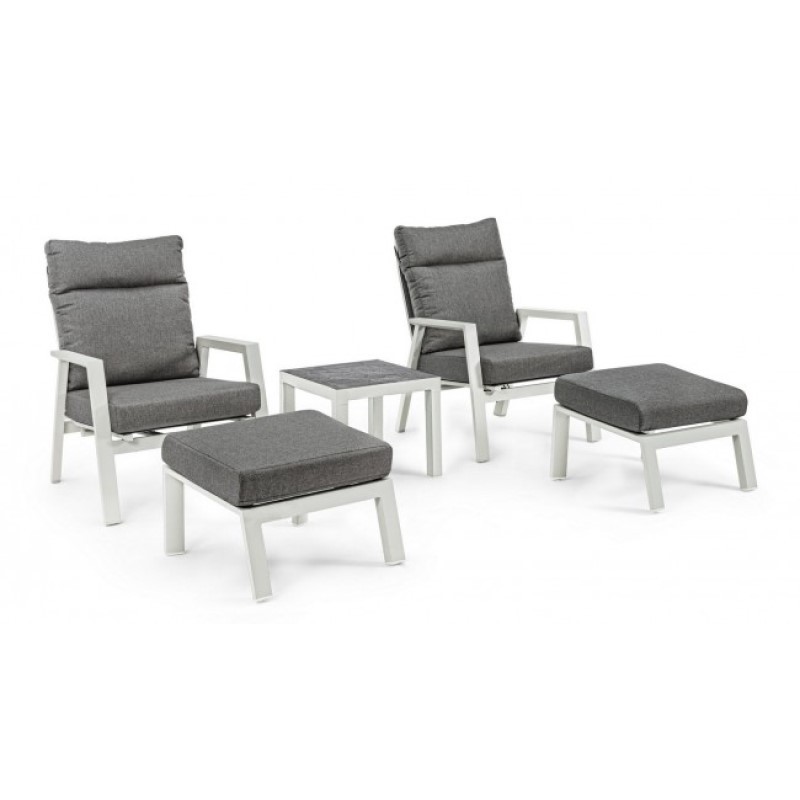 Ottoman in alluminio con cuscino Kledi lunar