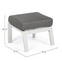Ottoman in alluminio con cuscino Kledi lunar