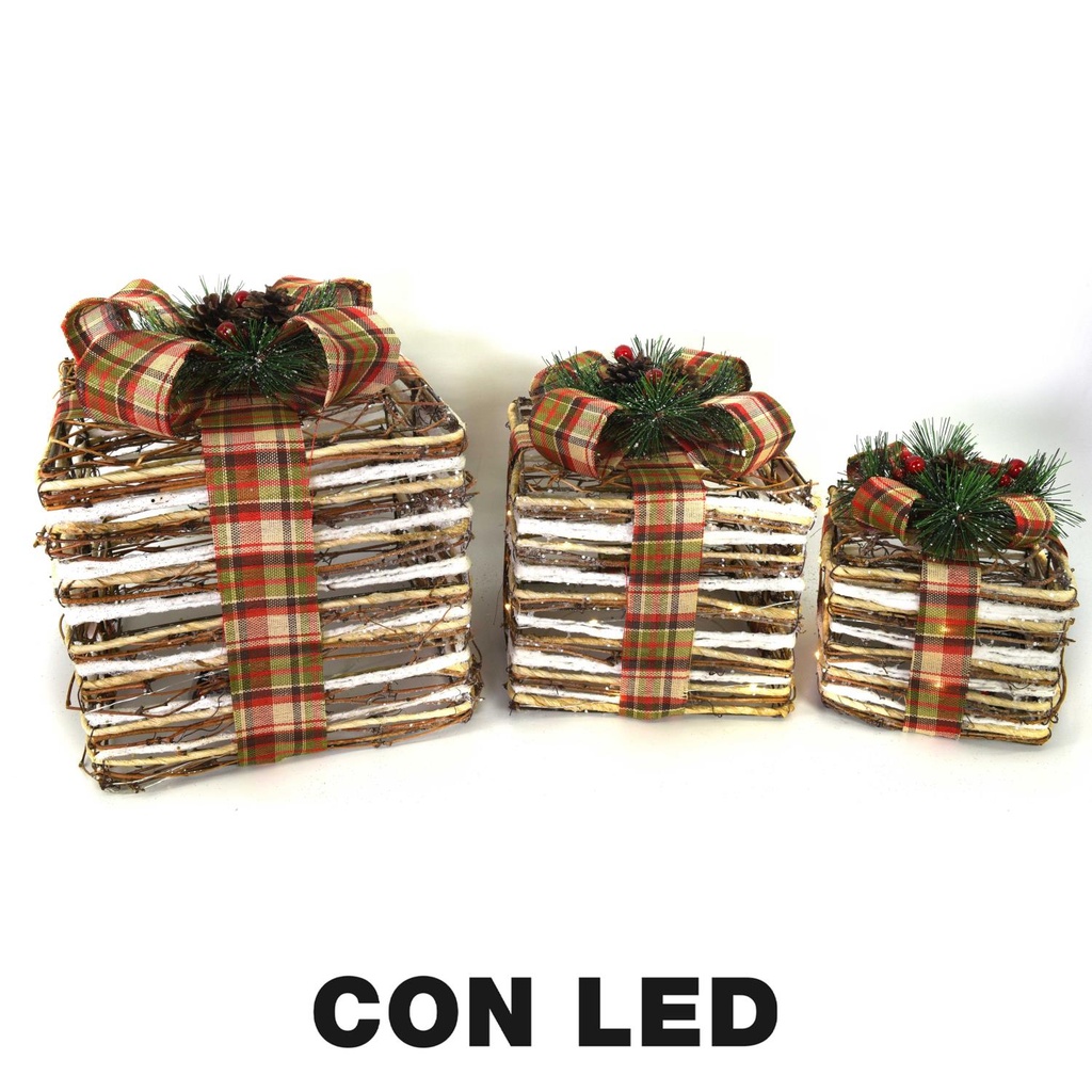 Gift pack 1-3 with natural led cm25x25h25