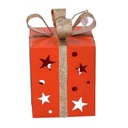 Pacco regalo metallo arancione cm 20x12h12