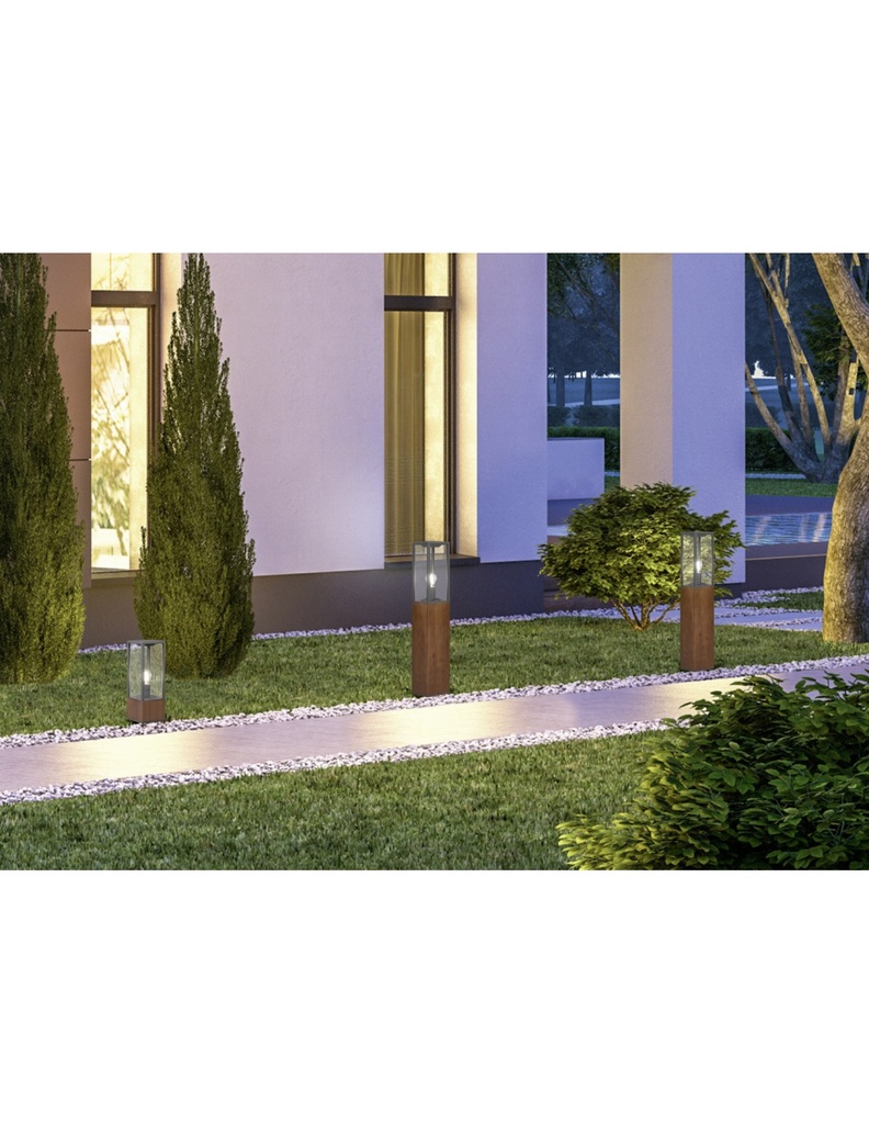 Paletto Da Esterno Garonne IP44 Legno H80 cm Trio Lighting