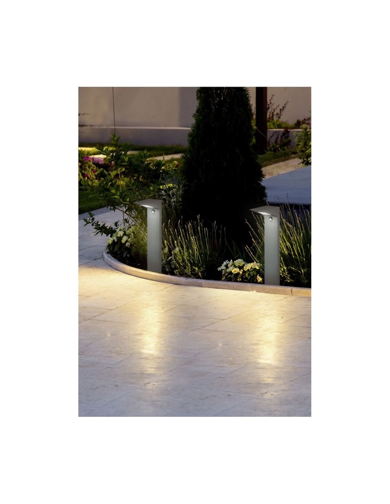 Paletto Da Esterno Led Alluminio Antracite IP54 Con Sensore Movimento Nelson Trio Lighting