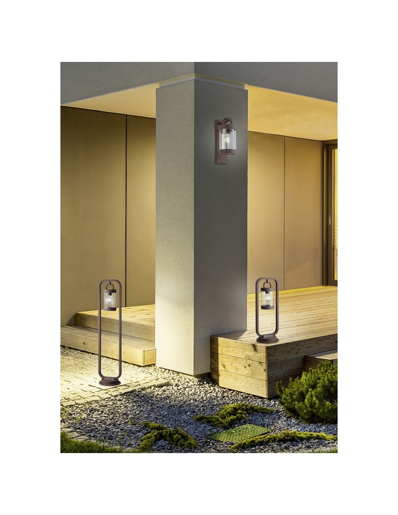 Paletto Da Esterno Sambesi Ruggine H60 cm IP44 Sensore Crepuscolare Trio Lighting