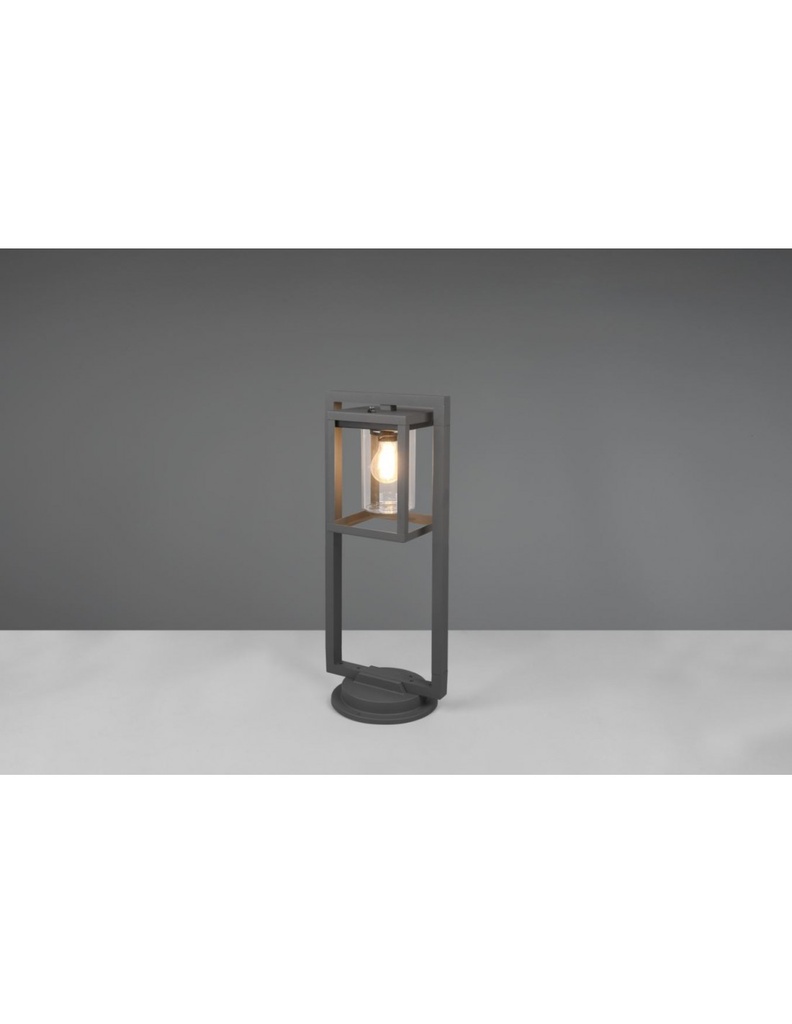 Paletto Lanterna Cilindro Vetro Lunga Antracite IP44 Sensore Crepuscolare Trio Lighting