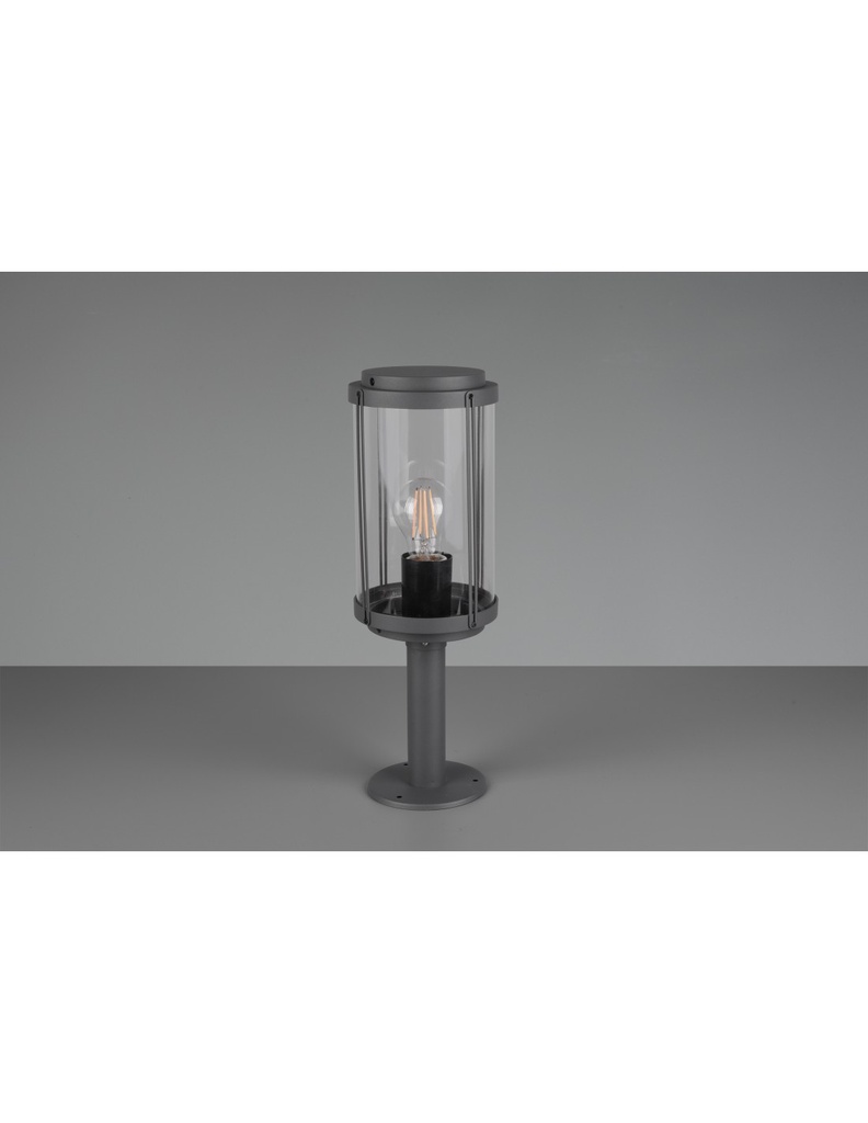 Paletto Tanaro IP44 Antracite Con Vetro Lanterna H40 cm Trio Lighting