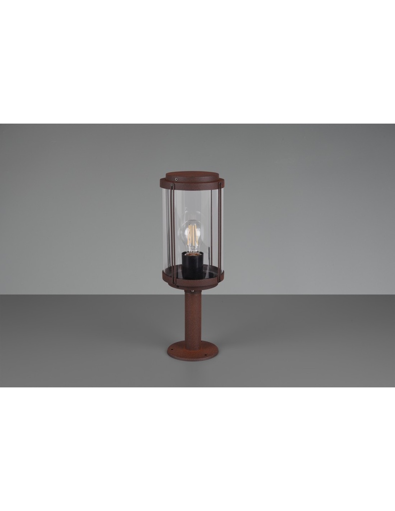 Paletto Tanaro IP44 Ruggine Con Vetro Lanterna H40 cm Trio Lighting