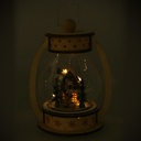 Palla di vetro led legno lanterna naturale cm17x13h23,5