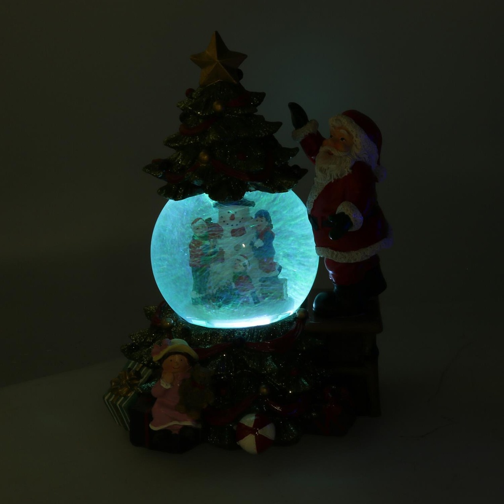Santa Claus resin led glass ball with music cm16x15h25