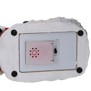 Santa Claus sleigh resin led glass ball with music cm19,5x12,5h18