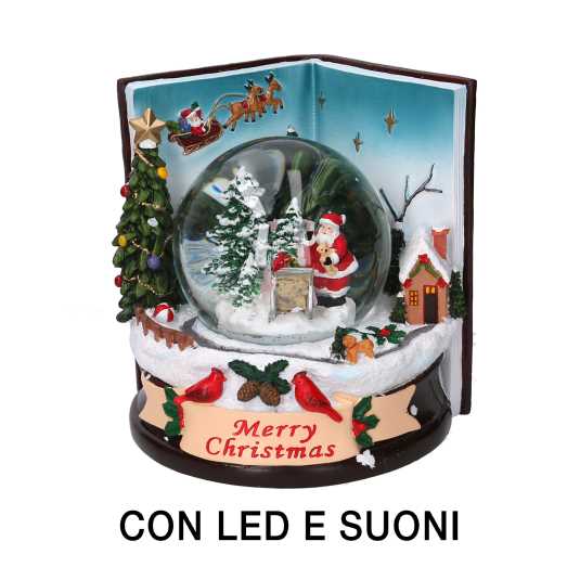 Led resin glass ball book with music cm14x14h16,5