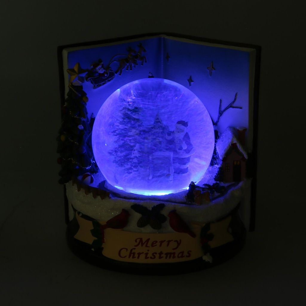 Led resin glass ball book with music cm14x14h16,5