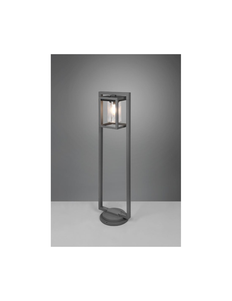 Palo Alto Lanterna Cilindro Vetro Lunga Antracite IP44 Sensore Crepuscolare Trio Lighting