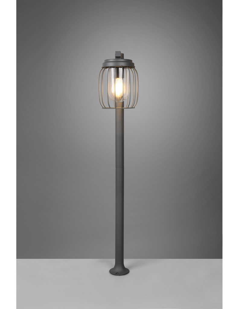 Palo Da Esterno Tuela Diffusore Gabbia Metallica Antracite IP44 Trio Lighting