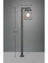 Palo Da Esterno Tuela Diffusore Gabbia Metallica Antracite IP44 Trio Lighting
