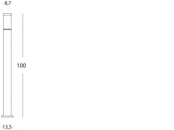 Palo in Alluminio Pressofuso con Diffusore Opalino - Altezza 180mm, Diametro 60mm - IP43, 25W nero