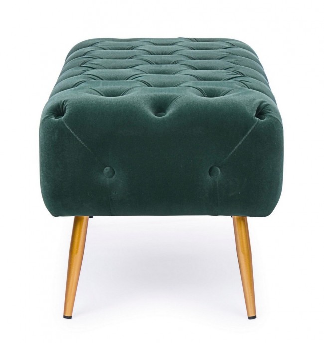 Panca Giacinta effetto velluto verde 103x46x40h cm
