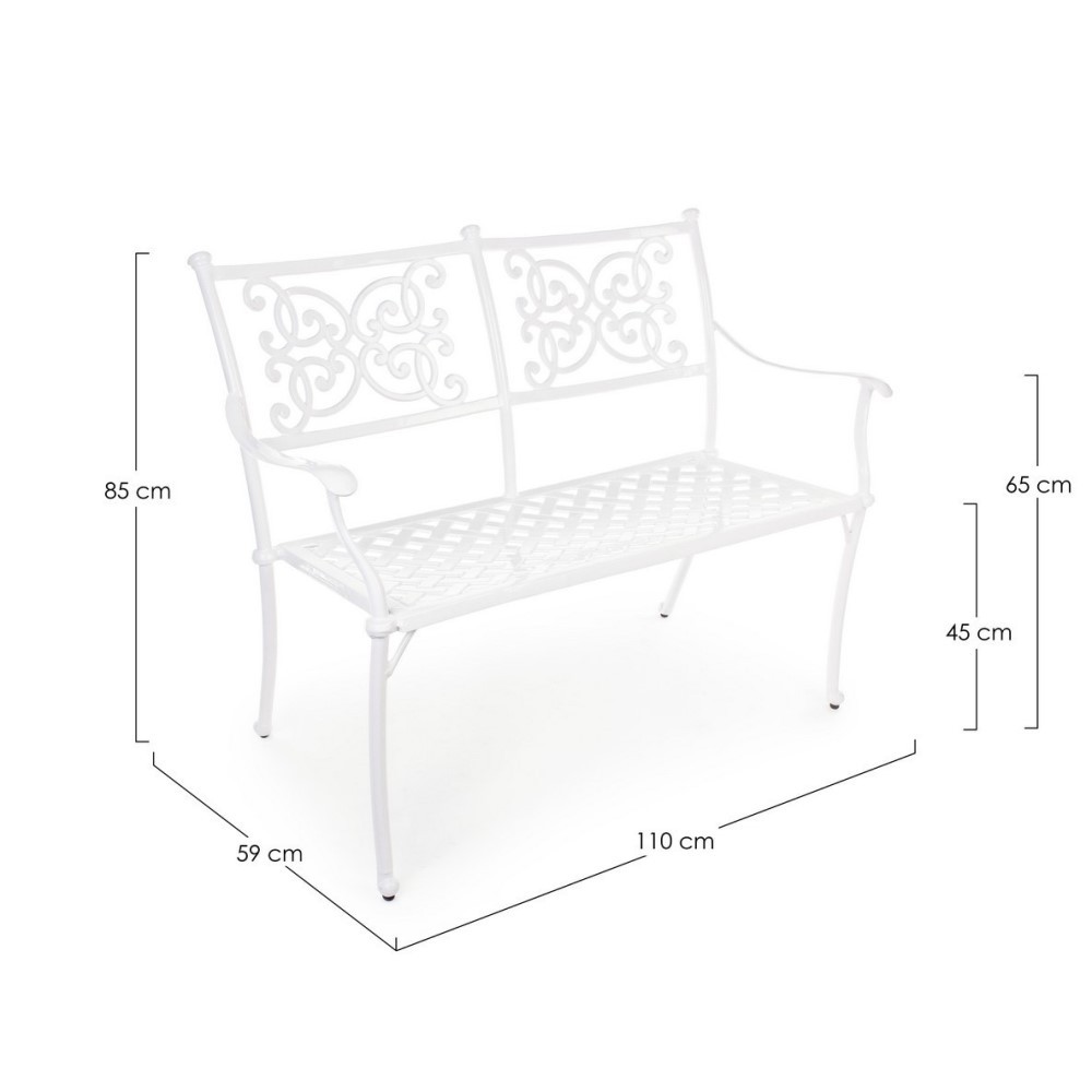 Panca Giglio bianco da esterno cm 110 x 59 x 85 h