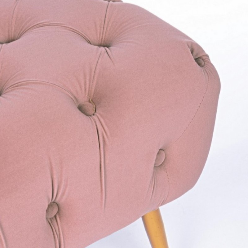 Panca arredo pouf rosa con gambe cm 103 x46x40h