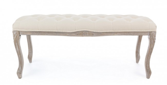 Panca classica Mathilde in tessuto naturale