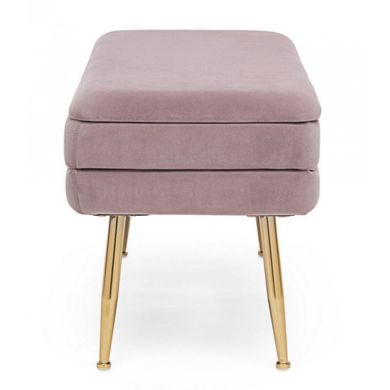 Panca con contenitore Rosa Antico PAVLINA 79,5x37,5x h42 cm