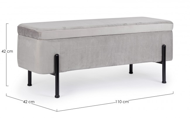 Panca contenitore kira naturale grigio chiaro