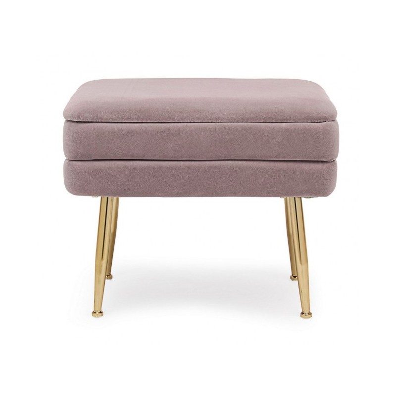 Panca contenitore rosa con piedi cm 50 x 34.5 x 42h