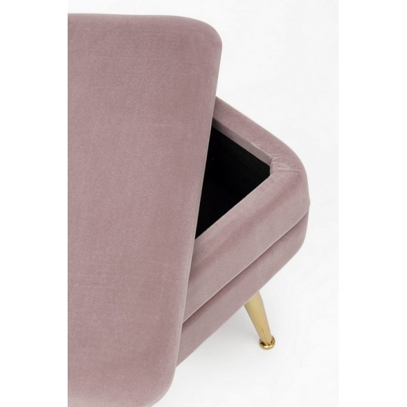 Panca contenitore rosa con piedi cm 50 x 34.5 x 42h